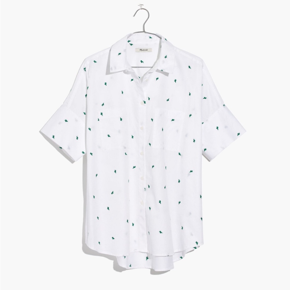 Madewell courier shirt - embroidered cactus - small